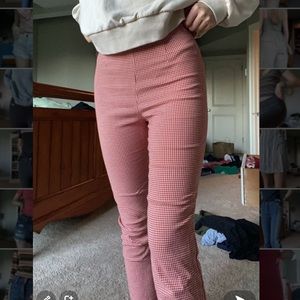 gingham print pants